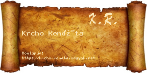 Krcho Renáta névjegykártya