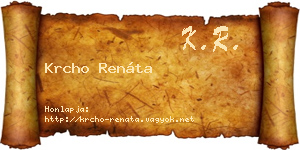 Krcho Renáta névjegykártya